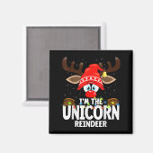 Christmas Matching I'm The Unicorn Reindeer Magneet (Voorkant / Achterkant)