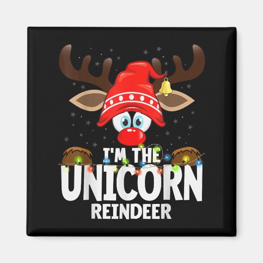 Christmas Matching I'm The Unicorn Reindeer Magneet (Voorkant)