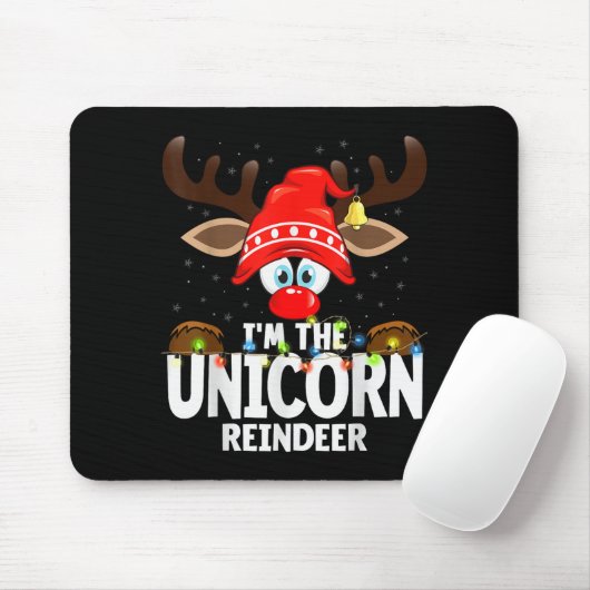 Christmas Matching I'm The Unicorn Reindeer  Muismat (Met muis)