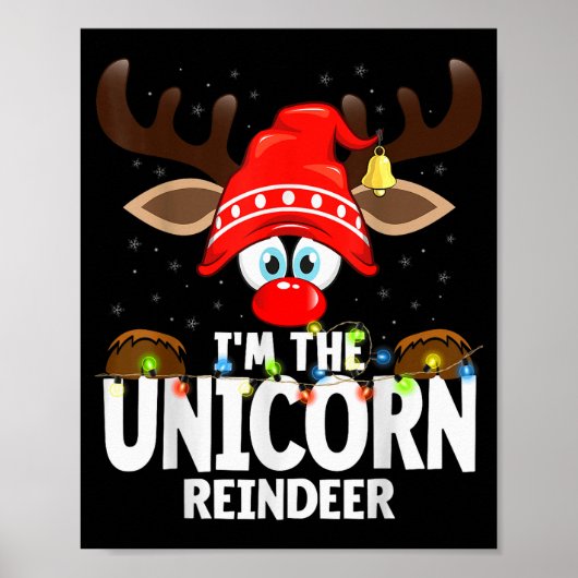 Christmas Matching I'm The Unicorn Reindeer  Poster (Voorkant)