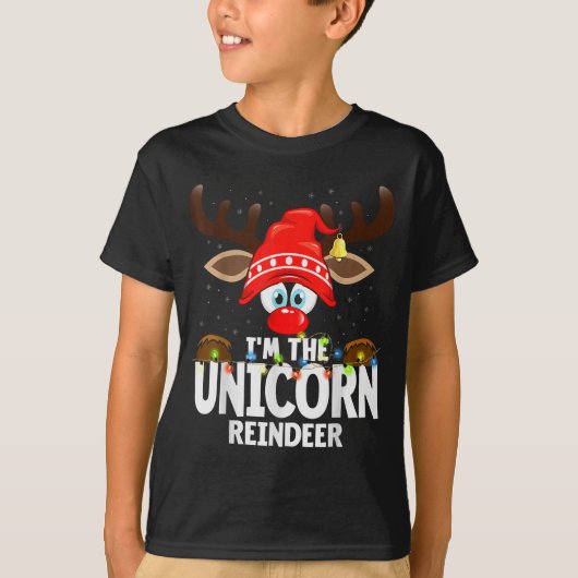 Christmas Matching I'm The Unicorn Reindeer  T-shirt (Voorkant)