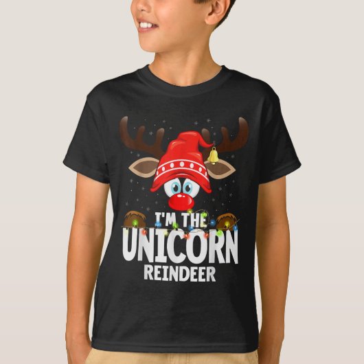 Christmas Matching I'm The Unicorn Reindeer  T-shirt (Voorkant)