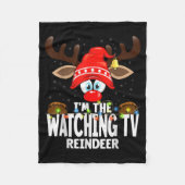 Christmas Matching I'm The Watching Tv Reindeer  Fleece Deken (Voorkant)