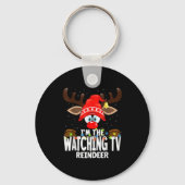 Christmas Matching I'm The Watching Tv Reindeer Sleutelhanger (Voorkant)