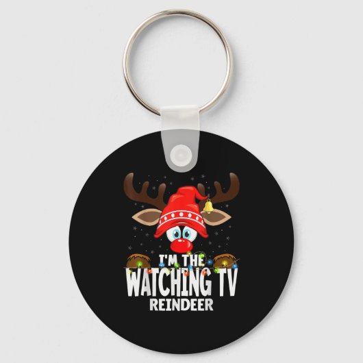 Christmas Matching I'm The Watching Tv Reindeer Sleutelhanger (Voorkant)