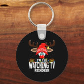 Christmas Matching I'm The Watching Tv Reindeer Sleutelhanger (Voorkant)