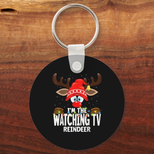 Christmas Matching I'm The Watching Tv Reindeer Sleutelhanger (Voorkant)