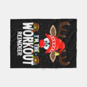 Christmas Matching I'm The Workout Reindeer Fleece Deken (Voorkant (Horizontaal))