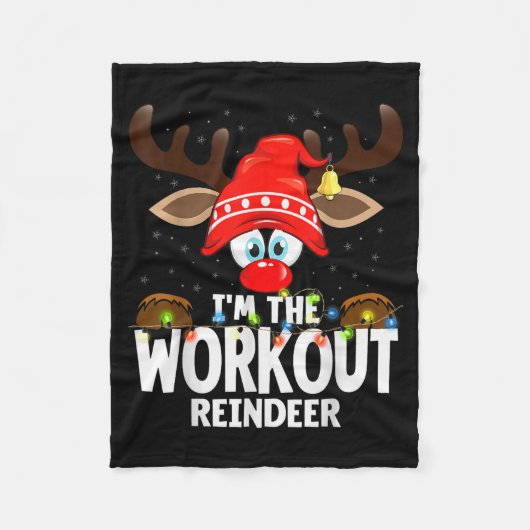 Christmas Matching I'm The Workout Reindeer Fleece Deken (Voorkant)