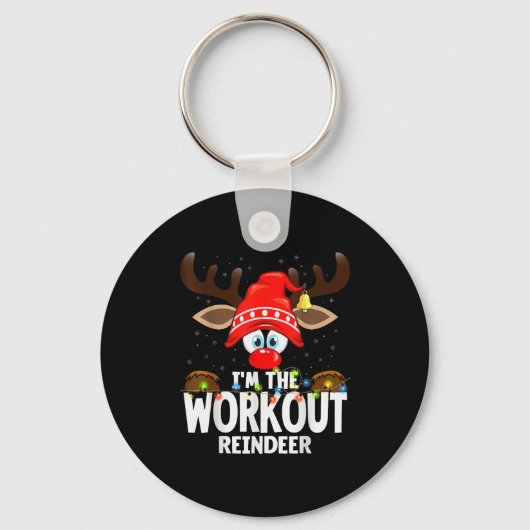 Christmas Matching I'm The Workout Reindeer Sleutelhanger (Voorkant)