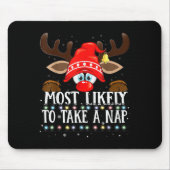 Christmas Matching Most Likely To Take A Nap Pjs  Muismat (Voorkant)