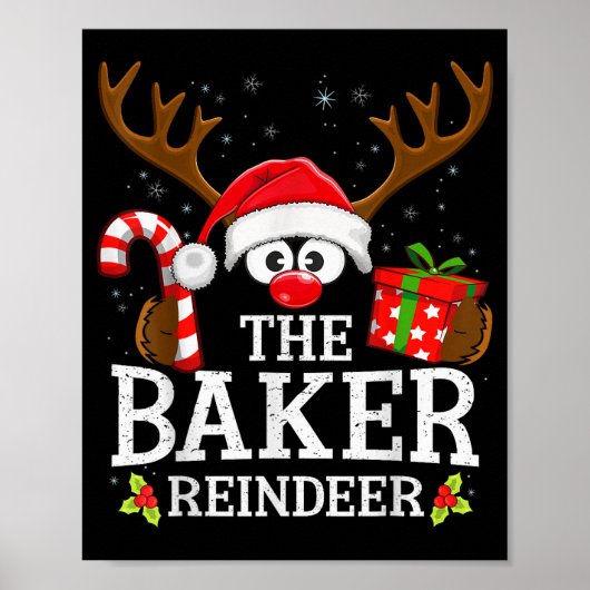 Christmas Matching The Baker Reindeer Family Poster (Voorkant)