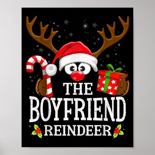 Christmas Matching The Boyfriend Reindeer Family Poster (Voorkant)