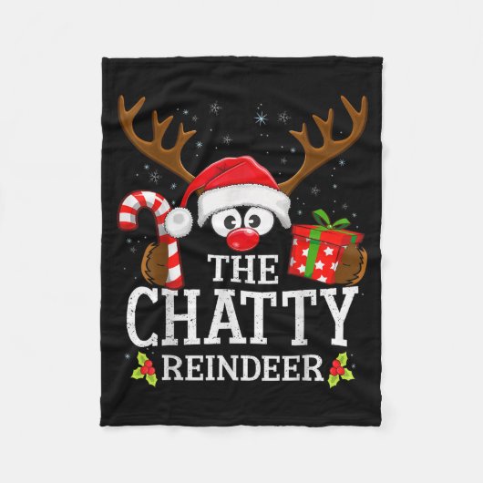 Christmas Matching The Chatty Reindeer Family , Sm Fleece Deken (Voorkant)