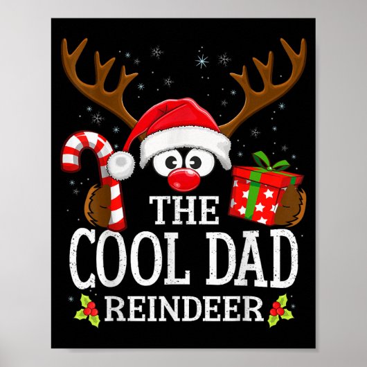 Christmas Matching The Cool Dad Reindeer Family  Poster (Voorkant)