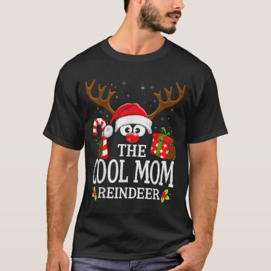 Christmas Matching The Cool Mom Reindeer Family  T-shirt (Voorkant)