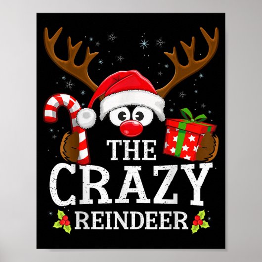 Christmas Matching The Crazy Reindeer Family Poster (Voorkant)