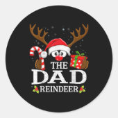 Christmas Matching The Dad Reindeer Family  Ronde Sticker (Voorkant)