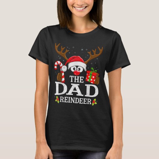 Christmas Matching The Dad Reindeer Family  T-shirt (Voorkant)