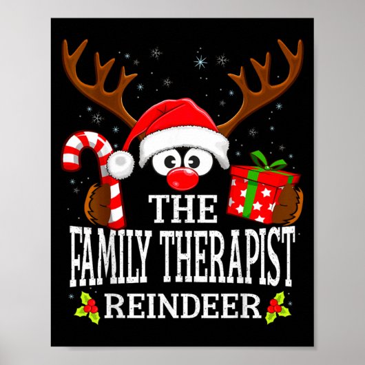 Christmas Matching The Family Therast Reindeer Fam Poster (Voorkant)