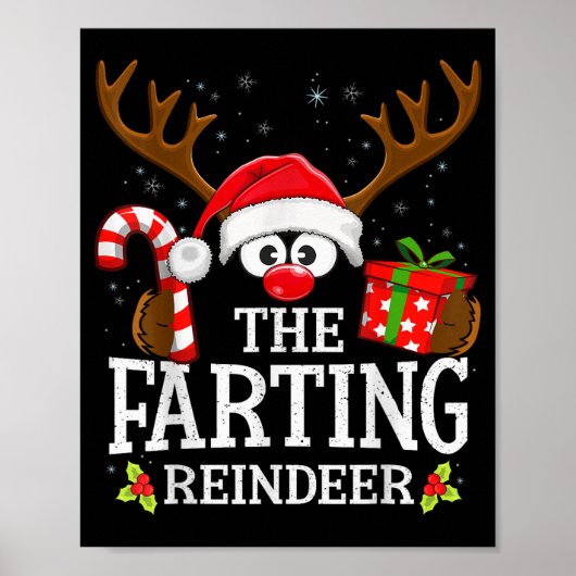 Christmas Matching The Farting Reindeer Family Poster (Voorkant)