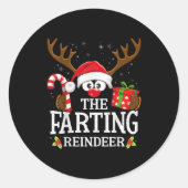 Christmas Matching The Farting Reindeer Family  Ronde Sticker (Voorkant)