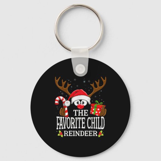 Christmas Matching The Favorite Child Reindeer Fam Sleutelhanger (Voorkant)