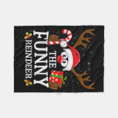 Christmas Matching The Funny Reindeer Family Fleece Deken (Voorkant (Horizontaal))