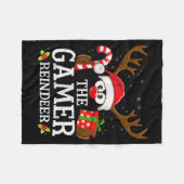 Christmas Matching The Gamer Reindeer Family Fleece Deken (Voorkant (Horizontaal))