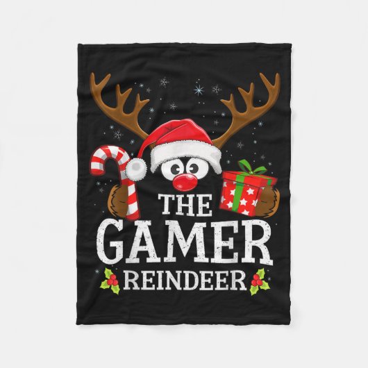Christmas Matching The Gamer Reindeer Family Fleece Deken (Voorkant)
