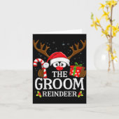 Christmas Matching The Groom Reindeer Family  Kaart (Gele Bloem)