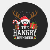Christmas Matching The Hangry Reindeer Family  Ronde Sticker (Voorkant)