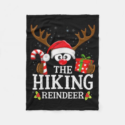 Christmas Matching The Hiking Reindeer Family Fleece Deken (Voorkant)