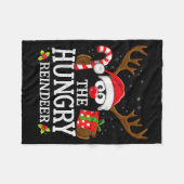 Christmas Matching The Hungry Reindeer Family Fleece Deken (Voorkant (Horizontaal))