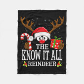 Christmas Matching The Know It All Reindeer Family Fleece Deken (Voorkant)