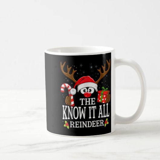 Christmas Matching The Know It All Reindeer Family Koffiemok (Rechts)