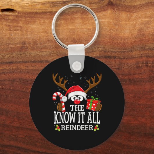 Christmas Matching The Know It All Reindeer Family Sleutelhanger (Voorkant)