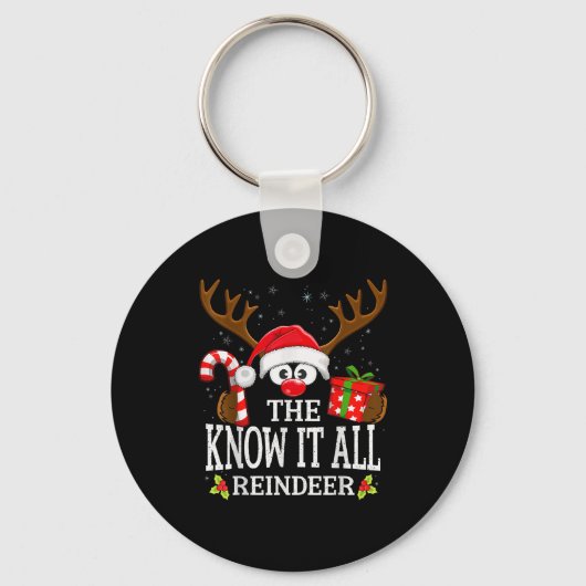 Christmas Matching The Know It All Reindeer Family Sleutelhanger (Voorkant)