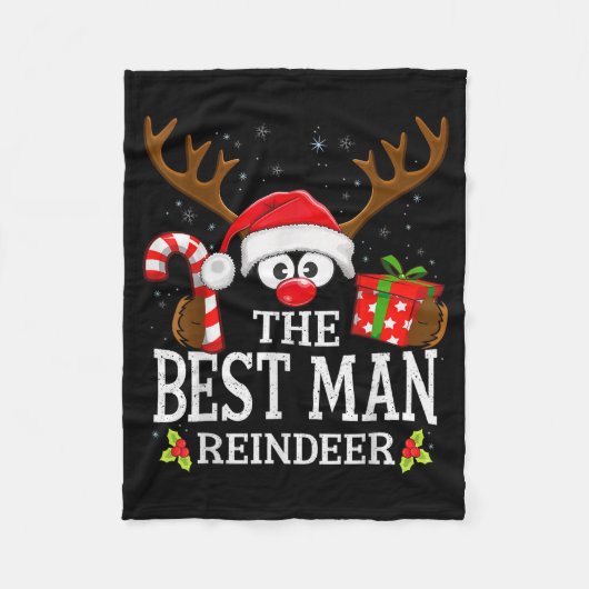 Christmas Matching The Man Reindeer Family Fleece Deken (Voorkant)