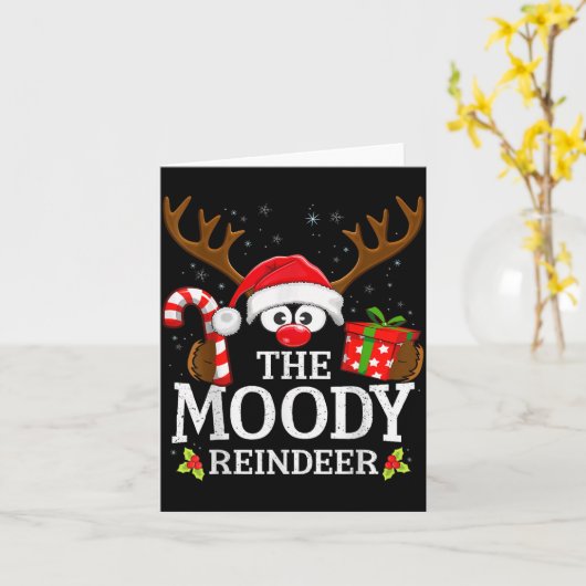 Christmas Matching The Moody Reindeer Family  Kaart (Gele Bloem)