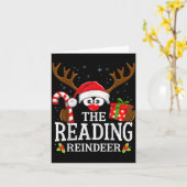Christmas Matching The Reading Reindeer Family  Kaart (Gele Bloem)