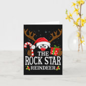 Christmas Matching The Rock Star Reindeer Family  Kaart (Gele Bloem)