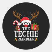 Christmas Matching The Techie Reindeer Family Ronde Sticker (Voorkant)