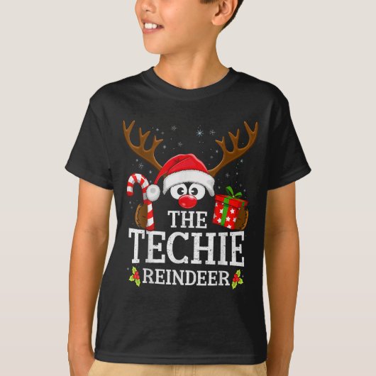 Christmas Matching The Techie Reindeer Family T-shirt (Voorkant)