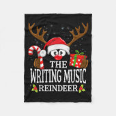 Christmas Matching The Writing Music Reindeer Fami Fleece Deken (Voorkant)