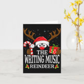 Christmas Matching The Writing Music Reindeer Fami Kaart (Gele Bloem)