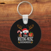 Christmas Matching The Writing Music Reindeer Fami Sleutelhanger (Voorkant)