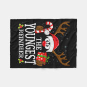 Christmas Matching The Youngest Reindeer Family , Fleece Deken (Voorkant (Horizontaal))
