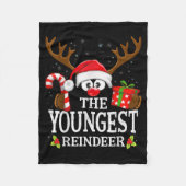 Christmas Matching The Youngest Reindeer Family , Fleece Deken (Voorkant)