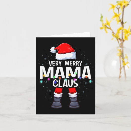 Christmas Matching Very Merry Mama Claus Pjs  Kaart (Gele Bloem)